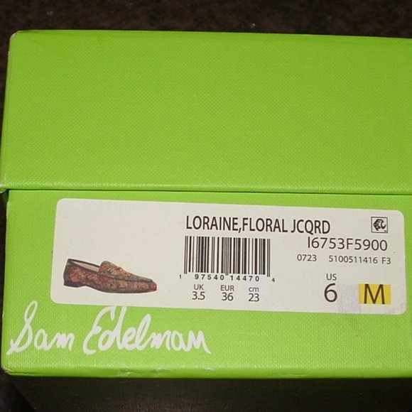 SAM EDELMAN Multicolored Floral Jacquard Bit Buckle LORAINE Loafers NEW - Picture 9 of 9